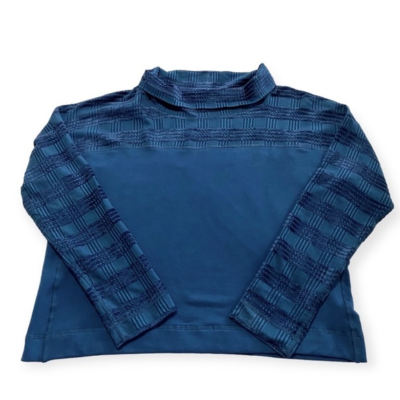 WORTH New York Blue Cowl Neck Long Sleeve Top Size Large - Picture 4 of 11